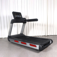 Tapis roulant commercial DissolvedFitness DC-TDM011 pour l'entraînement sportif, inclinaison automatique, bande large, écran LED, 1-20 km/h, capacité utilisateur maximale 200 kg