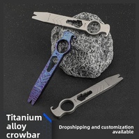 Outil de poche multifonction en alliage de titane QG002 : tire-bouchon, clé, tournevis, barre de levier portable, avec logo personnalisé et embout plat