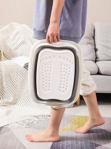 <b>Foldable</b> Spa Foot <b>Bath</b> Bucket Pedicure <b>Bath</b> and Household Sauna Bathtub Soaking Basin with Massage Feature Toilet Supplies - Product Image 4