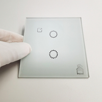 Interrupteurs LED en verre trempé solide imprimé sur mesure en soie, bords taillés au diamant 2.5D, dureté 9H |   Utilisation hôtelière rentable