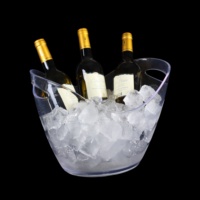 Seau à glace en plastique LED, pour Bar à Champagne, bière, plastique acrylique