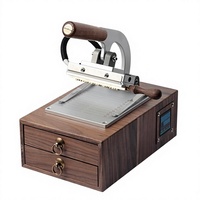 Machine manuelle en bois de noyer pour dorure du cuir, outil artisanal de gaufrage du cuir, presse à embosser, machine à moule en cuivre pour carnets en papier