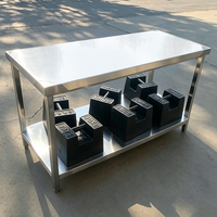 Table de travail en acier inoxydable 304, pieds carrés, capacité 500 kg/m, pieds réglables, usage intensif, cuisine commerciale, restaurant, OEM