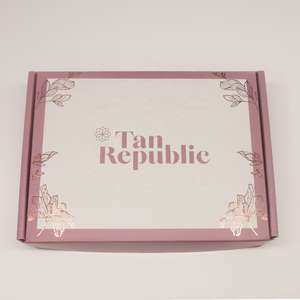 Boîte d'expédition en carton ondulé rose vif personnalisée avec impression et <span class=keywords><strong>étiquette</strong></span> autocollante pour recyclage - Product Image 2