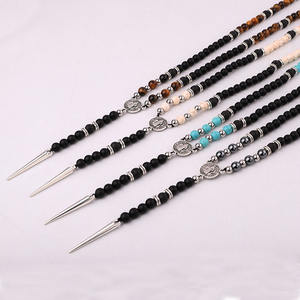 Di nuovo Modo di Pietra Naturale Matte Onyx Occhio di Tigre Turchese Ematite <span class=keywords><strong>Perline</strong></span> Fatti A Mano <span class=keywords><strong>Collana</strong></span> Lunga Da <span class=keywords><strong>Uomo</strong></span> 28 pollici - Product Image 2