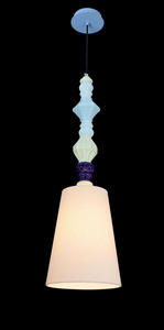 Vintage Pendant Lamp With Bell Shade White Base <b>LED</b> 3000K Warm <b>Light</b> <b>For</b> Living <b>Room</b> Bedroom - Product Image 6