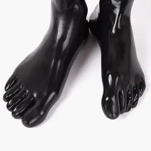 Kaus kaki lateks wanita 0.4 jari terpisah tebal kaus kaki pendek uniseks Dewasa Lingerie Fetish karet kaus kaki lateks pergelangan kaki dengan warna, XS,S,M,L,XL