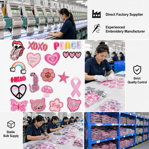 Pronta Entrega: <span class=keywords><strong>Patches</strong></span> Y2K Rosa Estéticos Bordados, Atacado em Estoque, Apliques Termocolantes de Borboleta e Amor para Chapéus - Product Image 5