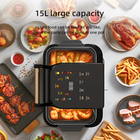 Friteuse à air numérique intelligente en acier inoxydable de 12 litres, four moderne avec fenêtre visible, multifonctionnelle pour la cuisine domestique