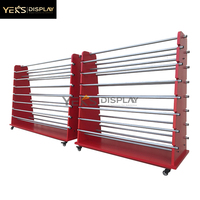 Support de Présentation Vertical pour Tapis Publicitaires Certifiés, Personnalisé Directement en Usine, sur Roulettes, Autoportant