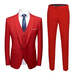 Otoño tres piezas hombres Fit Blazer traje de boda trajes de hombre blazer conjuntos Pantalones Hombre Delgado Caballero trajes de hombre blazer Royal blu