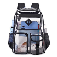Sac à dos transparent en PVC personnalisé, vente en gros, ODM, OEM, nouvelle qualité, imperméable, petit, moyen, grand, unisexe, pour l'école, les livres, les ordinateurs portables