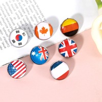 Épinglettes de drapeau de pays personnalisées insignes en métal émaillé souple broche d'État national pour hommes femmes épingle à chapeau