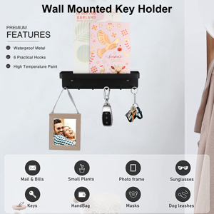 Lối vào nhà Treo Kim Loại lưu trữ Kệ tổ chức Giá móc chìa khóa chủ tường móc áo - Product Image 6