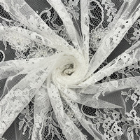 Tissu en dentelle à perles 300*150cm pour robe de mariée, broderie informatique ajourée à sequins, polyester 100D, pour l'industrie lourde