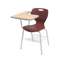 Chaises modernes de bureau en acier pour salle de classe Conception de tablette d'écriture à cadre métallique pour salles de formation Chaise d'étudiant et table de bureau