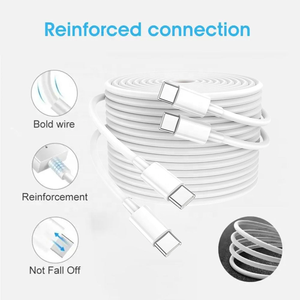 Cable USB C a USB C de 3.3FT/6.6FT, Blanco, Certificado, 20W/60W/100W, Carga Rápida y Transferencia de Datos para iPhone 15/16/17 y Samsung - Product Image 2