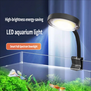 Lumière LED étanche à clipser pour aquarium 360° °   Lampe à col de cygne flexible à spectre complet pour nano aquarium et croissance de petites plantes - Product Image 1