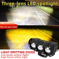 Trois yeux lentille moto projecteurs Led phare 5064 lampe perles Mini feux de conduite lumière de travail antibrouillard DRL ampoule pour voiture