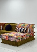 Hochwertiges Italienisches Design Stoff-Ecksofa-Set Ausziehbares Modulares Schlafsofa Wohnzimmer-Villenmöbel Mahjong-Sofa