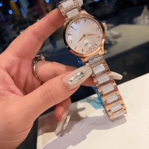 Montre de luxe haut de gamme, mouvement à quartz de précision, aiguille en forme de feuille de saule, bracelet en céramique et acier inoxydable, étanche, Longines. - Product Image 2