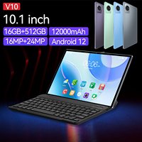 Tablet Android 10.1 Inci Konfigurasi Tinggi Jaringan 5G Prosesor MTK 10-Core yang Kuat Penyimpanan 512GB Layar Sentuh Baru Kompatibel