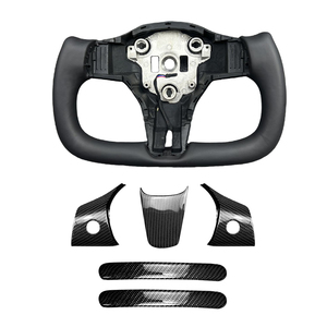 Volant en <span class=keywords><strong>Alcantara</strong></span> et carbone compatible avec <span class=keywords><strong>Tesla</strong></span> Model 3 Model Y, chauffant, ajustement OEM - Product Image 2