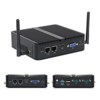Compacto Dual GbE LAN 4 USB 2 RS232 COM Computadora integrada industrial sin ventilador Intel Celeron N2840/J1900 CPU Mini PC