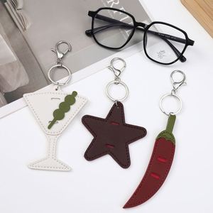 PU Leather Sunglasses Holder Keychain Glasses Storage <b>Bag</b> <b>Charm</b> Anti Lost Eyewear Clip Purse Accessory Pendant - Product Image 3