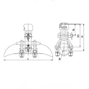 High Voltage Suspension Clamp With Sockets-Clevis Tower Accessory