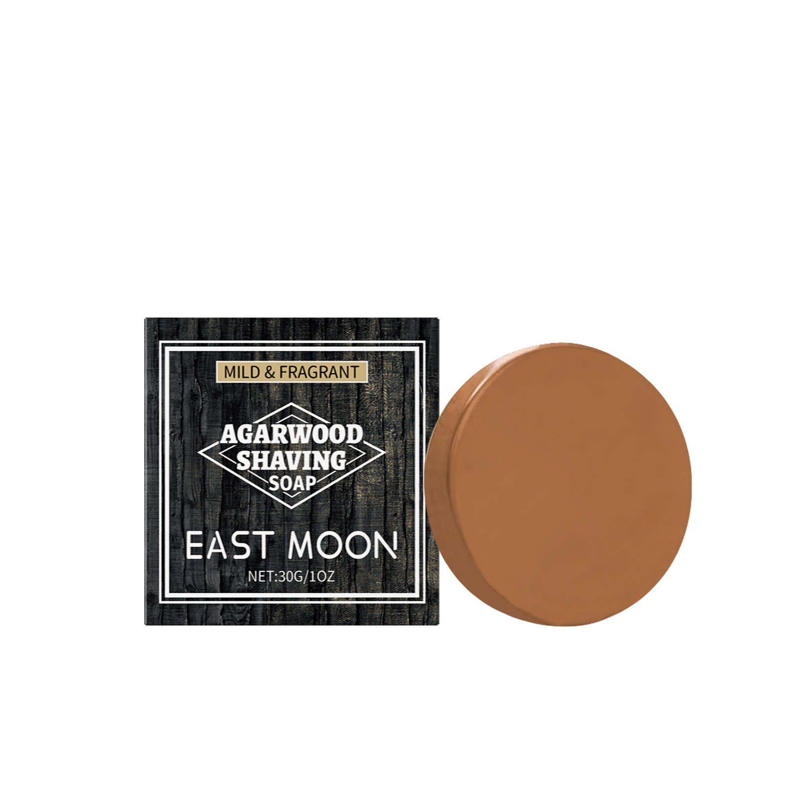 East Moon Men's Agarwood Shaving Soap Gentle Face Wash with Moisturizing and Refreshing Properties Portable Bath Supply