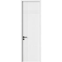 Porte intérieure en PVC sur mesure, texture bois blanc, panneau lisse, étanche, pré-montée, battante, pour maison, appartement, hôtel, bureau