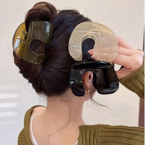 Grandes pinces à cheveux en acrylique Big Barrette Crab Pinces à cheveux léopard simples Accessoires de cheveux de mode pour femme - Product Image 2
