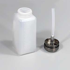 Rectangular Plastic <b>Dispensing</b> <b>Bottle</b> 250Ml With Lid And Straw For Laboratory Use - Product Image 1