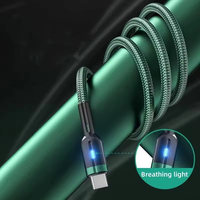 Kabel Data Pengisian Daya USB Otomatis Cerdas 1.2m 3A Berkualitas Tinggi Dengan Indikator LED