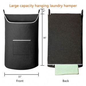 Panier à linge suspendu classique DONAQ, sacs de rangement gain de place à accrocher sur la porte, panier à linge pour porte arrière, fixation murale pour salle de bain - Product Image 3