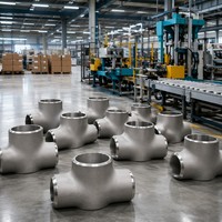 Conexión en T de Acero al Carbono Industrial para Soldadura a Tope, Pared Gruesa, Igual, ASME B16.9 SCH160 XXS, para Tuberías de Calderas de Alta Presión en Plantas de Energía