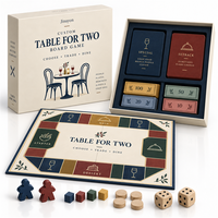Jeu de société de stratégie personnalisé pour couples TABLE TWO, jeu de société fictif, boîte rigide en carton mat magnétique de style livre