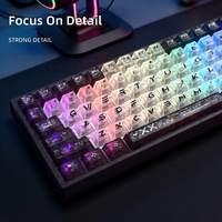 [Carbon-Fiber Dual-Color Printed Keycaps] Cross-Border Best-Seller PC Forged Pattern Mechanical Keyboard Keycaps Blister-Packed