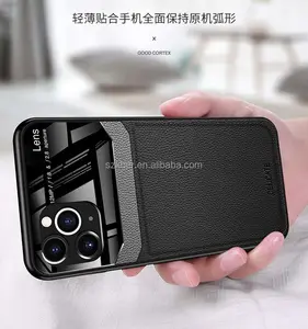 Nhựa Phong Cách Kinh Doanh Mềm TPU PU Da Hạt Lens Gương Bảo Vệ Chống Sốc Điện Thoại Di Động Ốp Lưng Cho Iphone 6 6S Plus