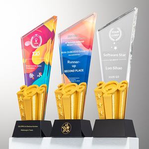 Trophée en résine cristalline Année du Cheval, thème Protection <span class=keywords><strong>des</strong></span> Consommateurs, pour Employé Exceptionnel, Réunion Annuelle, Champion d'Équipe - Product Image 3