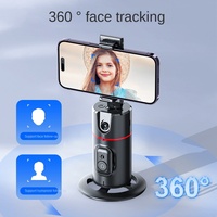Stabilisateur de téléphone intelligent avec suivi du visage par IA, contrôle gestuel, rotation automatique à 360°, sans application requise, télécommande sans fil pour TikTok Live
