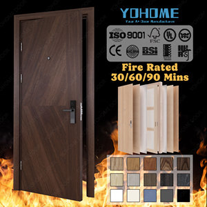 Portes <span class=keywords><strong>coupe</strong></span>-<span class=keywords><strong>feu</strong></span> modernes en bois Foshan Yohome pour hôtels et villas, conformes aux normes CE, résistance au <span class=keywords><strong>feu</strong></span> 30, 60, 90 minutes - Product Image 1