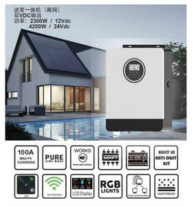Xingzhijie อินเวอร์เตอร์พลังงานแสงอาทิตย์2.3/4.2KW 230VAC100A MPPT 12/24VDC แผงโซลาร์อินเวอร์เตอร์สำหรับบ้าน2300W 4200W เอาท์พุทคู่อินเวอร์เตอร์ - Product Image 3