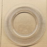 Assiette de présentation ronde en verre transparent pour mariage, événement, dîner, décoration de table, luxe, écologique, durable, pour la maison