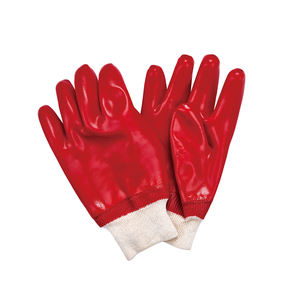Guantes de PVC Rojos Resistentes a Químicos, Protegen Contra Ácidos, Aceites y Productos Químicos, Guantes de Trabajo con Puño de Punto - Product Image 1