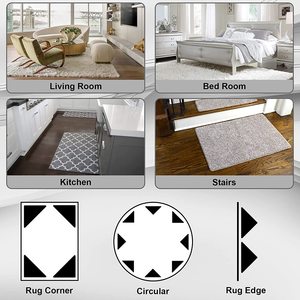 Patins antidérapants triangulaires en PU pour tapis, réutilisables, lavables, double face, antidérapants pour tous types de sols, lot de 4/8 pièces - Product Image 3