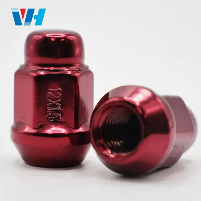 Màu đỏ acorn Nut khóa thiết lập tự động tái trang bị tổng hợp xe bánh xe vành Lug bánh xe khóa các loại hạt chủ đề M12x1.5 Hex 19mm
