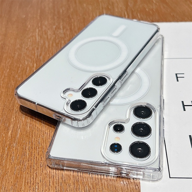Clear Acrylic for Wireless Charging Magnetic Case For Samsung S25 S24 S23 S22 S21 FE Plus Ultra A16 A35 A56 A15 A35 A55 5G Cover