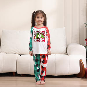 <span class=keywords><strong>Merry</strong></span> <span class=keywords><strong>Grinchmas</strong></span> rojo verde Plaid Conjunto de pijama de mujer transpirable cintura elástica ropa de dormir informal para verano invierno otoño familia - Product Image 6